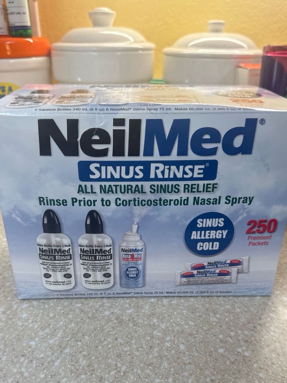 NeilMed Sinus Rinse All Natural Sinus Relief Sinuses Allergy Cold NEW